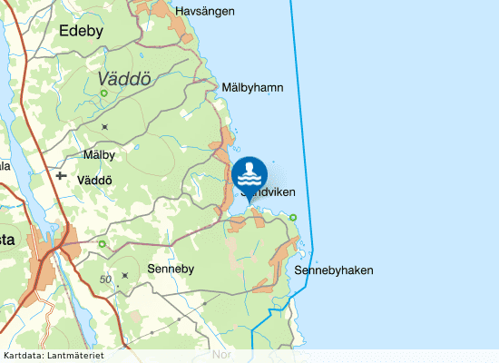 Sandvik, Väddö på kartan