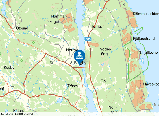 Bergby, Väddö på kartan