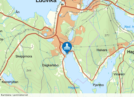 Haggen, Östansbo camping på kartan