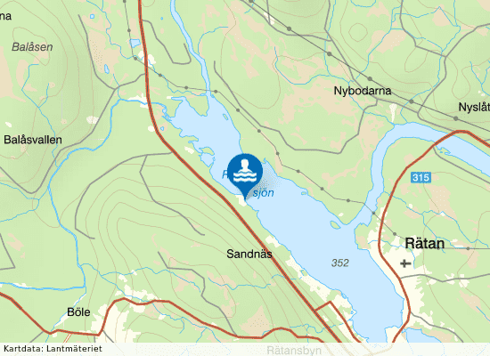Rätanssjön, Kojbyn på kartan