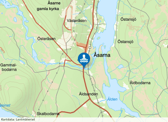 Ljungan, Åsarna Skicenter på kartan