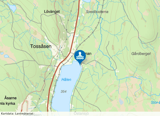 Hålen, Brånans badplats på kartan