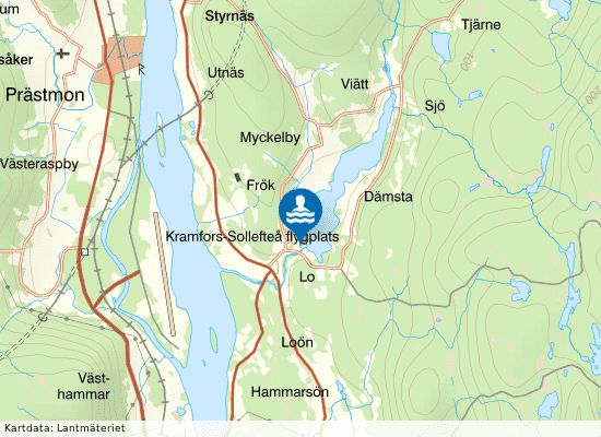 Konvaljparken Dämstabadet på kartan