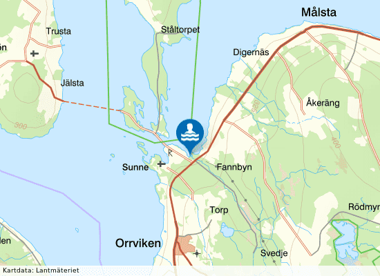 Sunne, Svartbäckenbadet på kartan