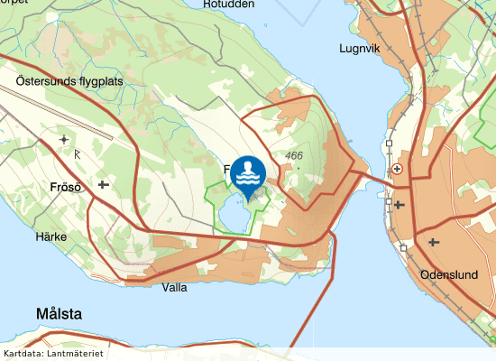 Lövstabadet stora utebassängen på kartan