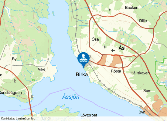 Storsjön, Ås på kartan