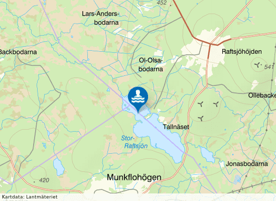 Munkflohögsbadet på kartan