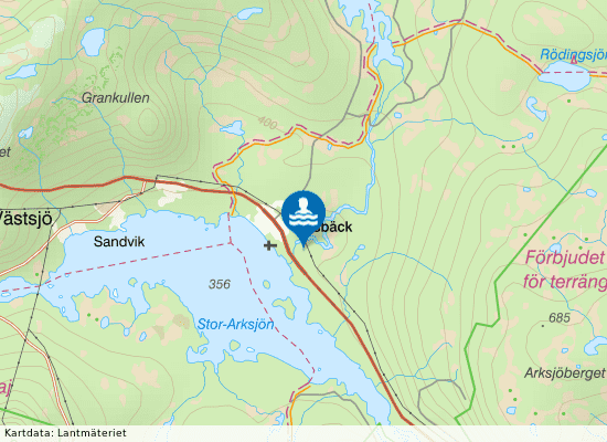 Risbäcks badplats på kartan