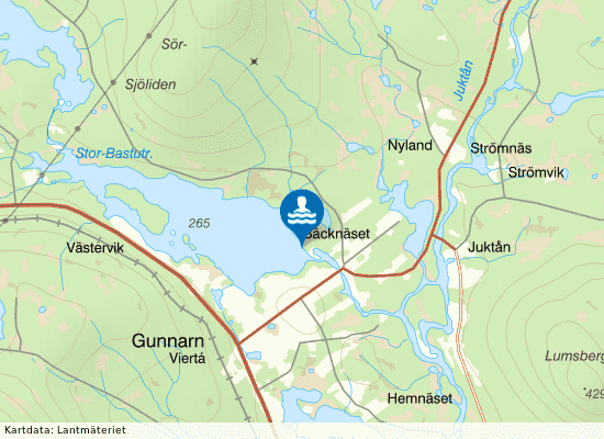 Gunnarns badplats på kartan