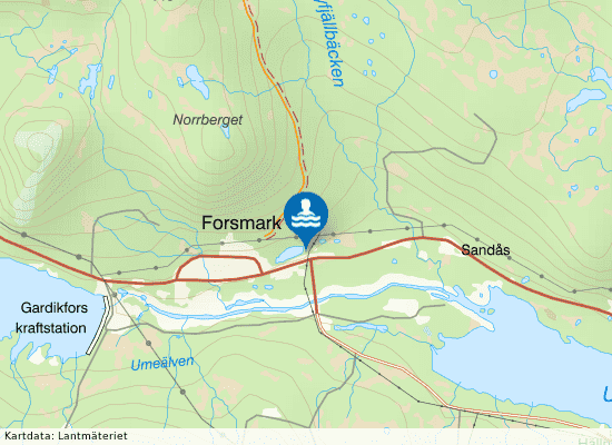 Forsmark badplats på kartan