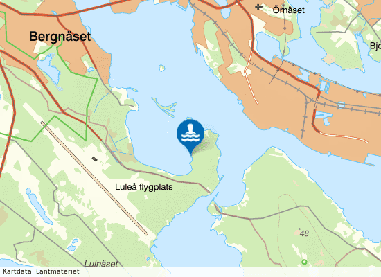 Lullvikens badplats på kartan
