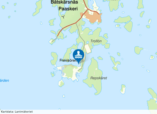 Frevisörens havsbad på kartan