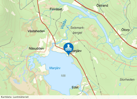 Manjärv på kartan