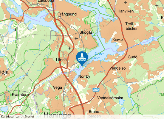 Drevviken, Norrby holme på kartan