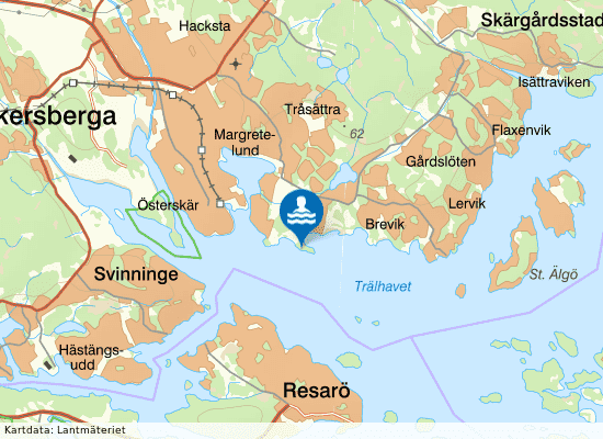 Breviksbadet på kartan