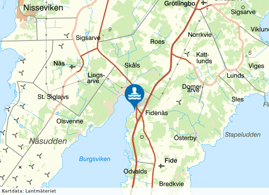 Fide: Fidenäs camping på kartan