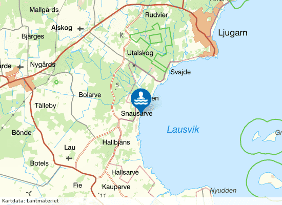 Lau: Lausviken på kartan