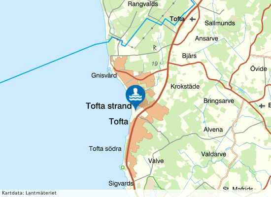 Tofta: Tofta Camping utomhuspool på kartan