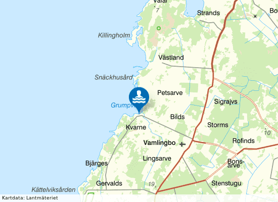 Vamlingbo: Grumpeviken på kartan