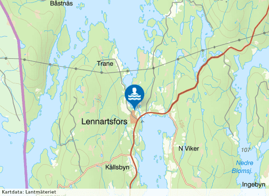 Badplats Brännelandet på kartan