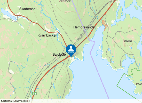 Salusands havsbad och camping på kartan