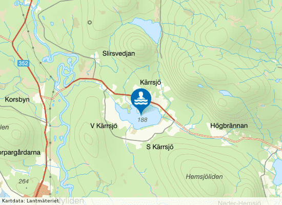 Kärrsjöbadet på kartan