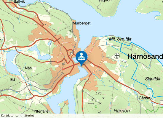 Härnösands simhall på kartan