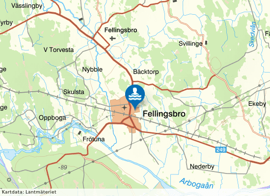 Fellingsbro Bassäng på kartan