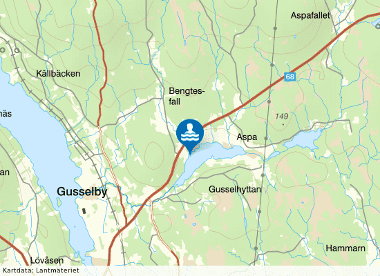 St Aspasjöns badplats på kartan