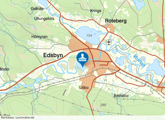 Edsbyn, Öjebäcken på kartan