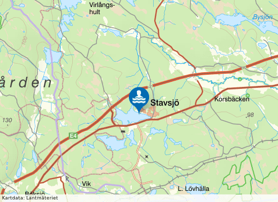 Stavsjöbadet på kartan