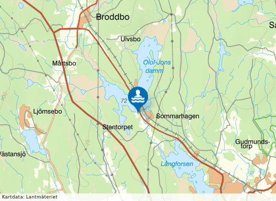 Silvköparens badplats på kartan