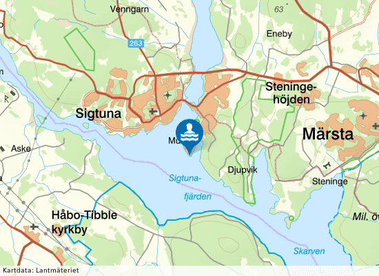 Munkholmsbadet på kartan