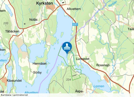 Alkvettern, Lunedet på kartan