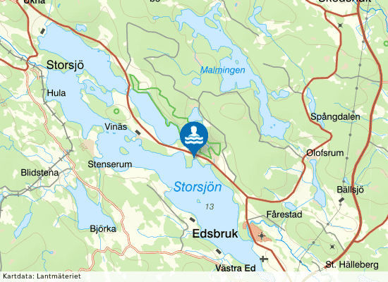 Edsbruk - Storsjön på kartan