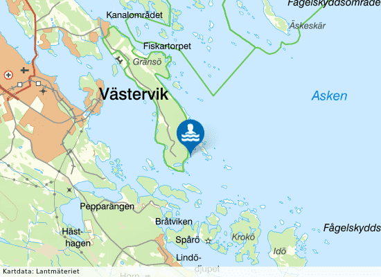 Gränsö - Skanvik på kartan
