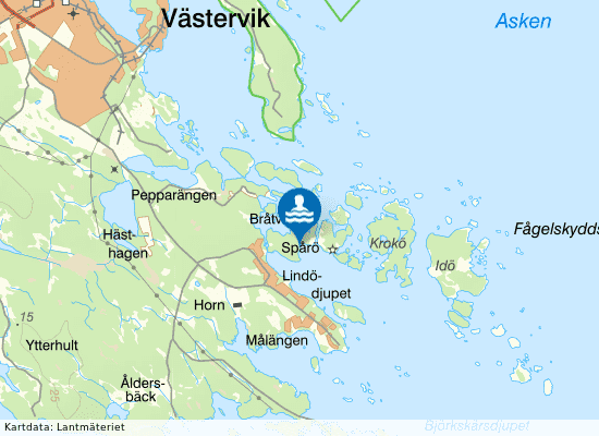 Grönö-Spårösund på kartan