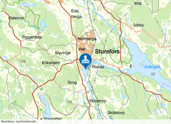 Sturefors, Stångån på kartan