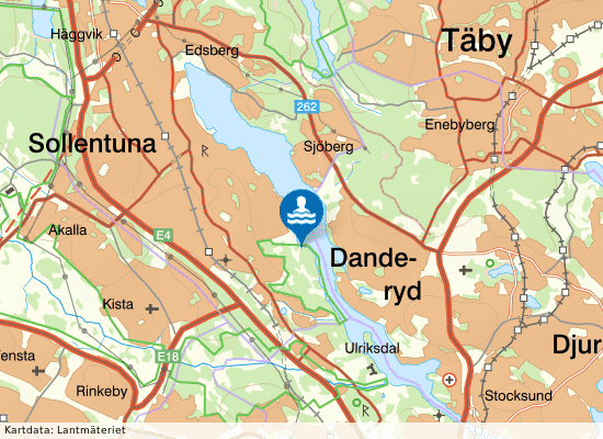 Edsviken, Tegelhagens badplats på kartan
