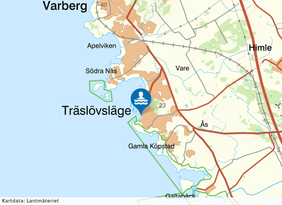 Kagabäcksviken på kartan