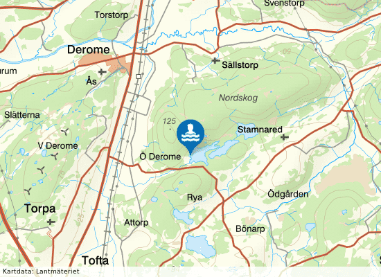 Derome sjön på kartan