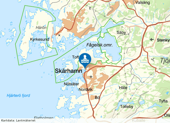Tubbeviken badplats på kartan