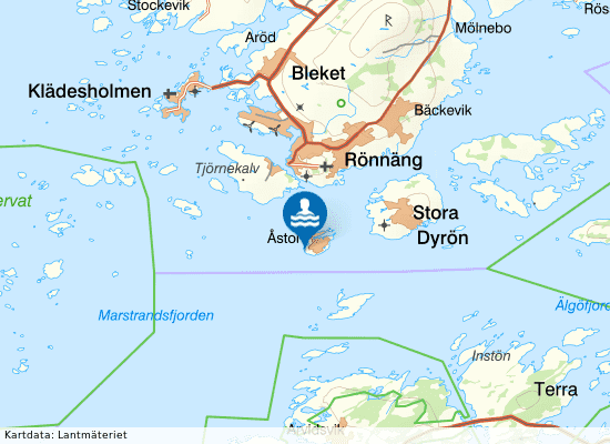 Åstols badplats på kartan