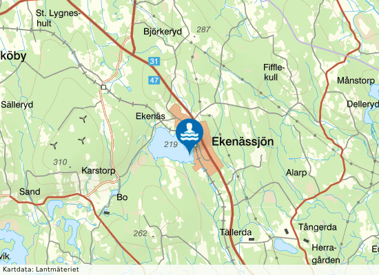 Ekenässjön på kartan