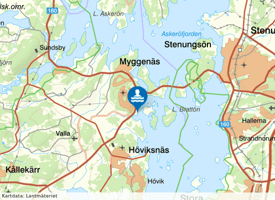 Tångens badplats på kartan