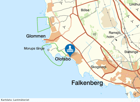 Olofsbo, Röda korsstuga på kartan