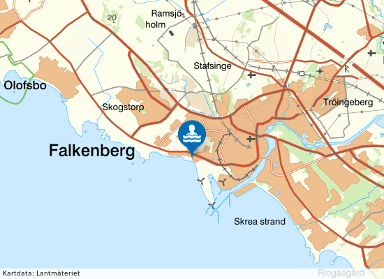 Stafsinge strand på kartan