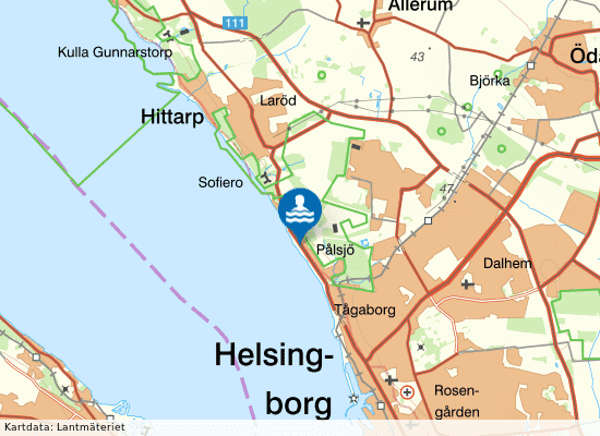 Hundbad Vikingstrand på kartan