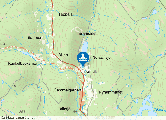 Viksjöbadet på kartan