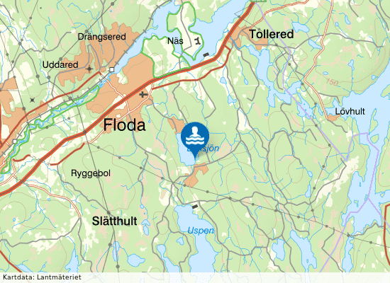 Lensjön, Södra på kartan